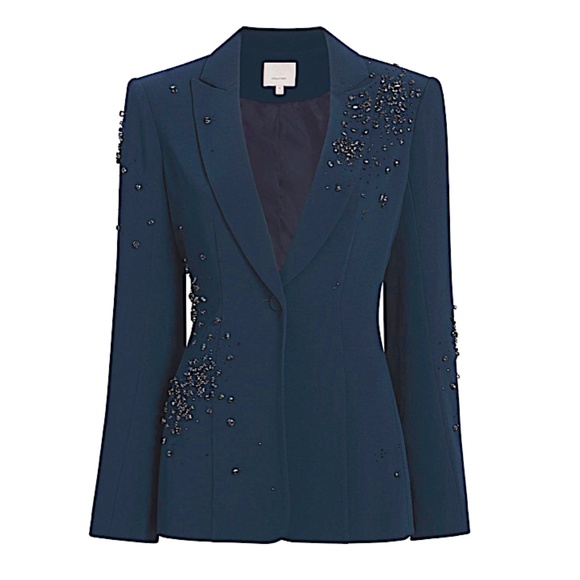 Cinq a Sept RHINESTONE CRACKLE EMBELLISHED CHEYENNE BLAZER - Picture 5 of 16